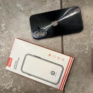 Black Smartphone Case with Apple Logo